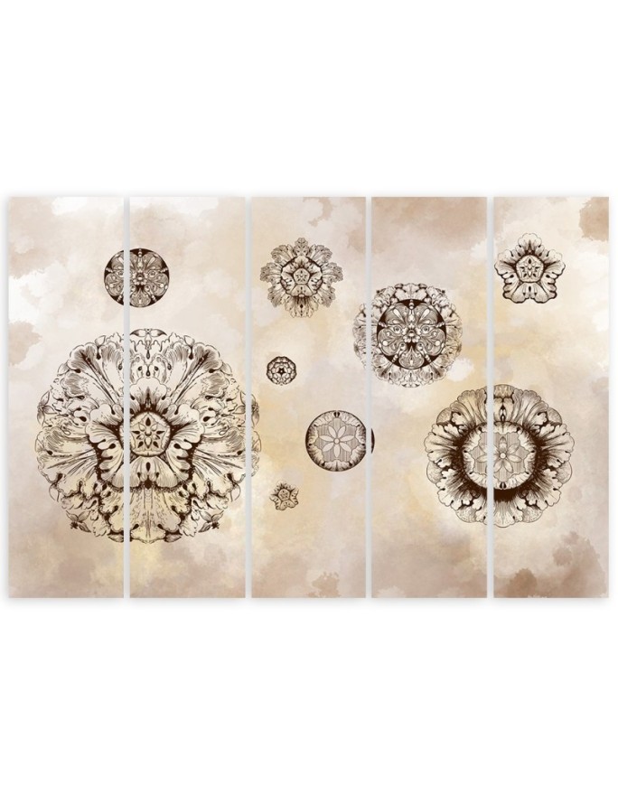 Modern painting for living room - Floral geometric shapes | FEEBY