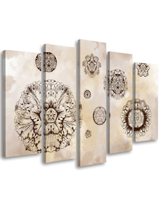 Modern painting for living room - Floral geometric shapes | FEEBY