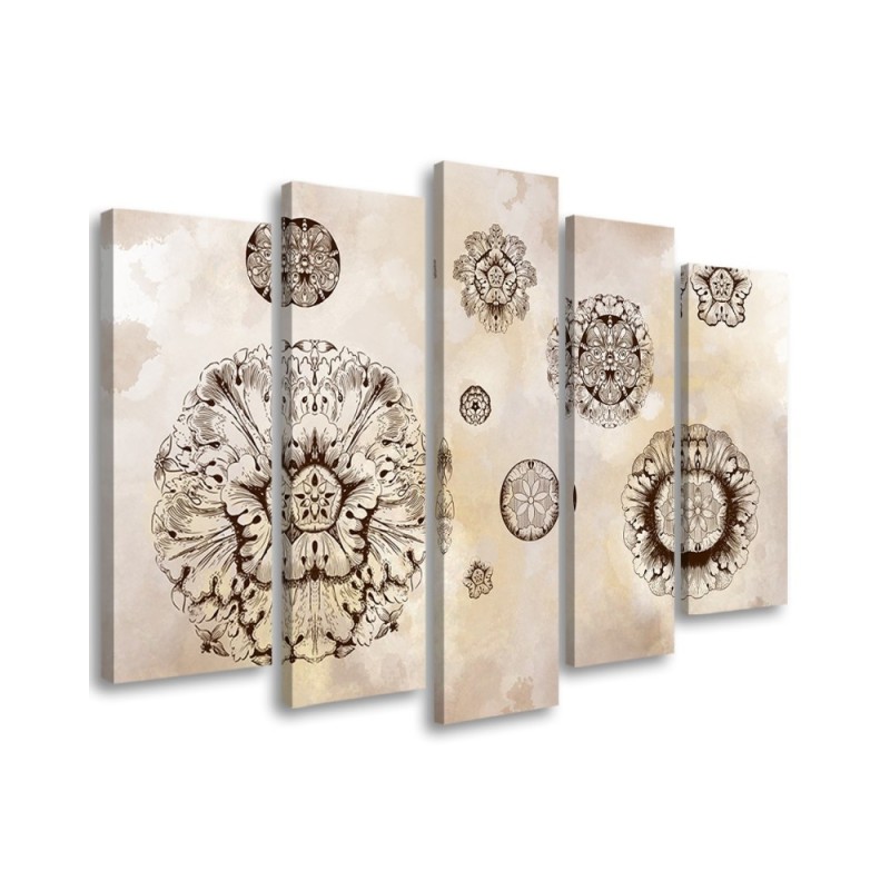 Modern painting for living room - Floral geometric shapes | FEEBY