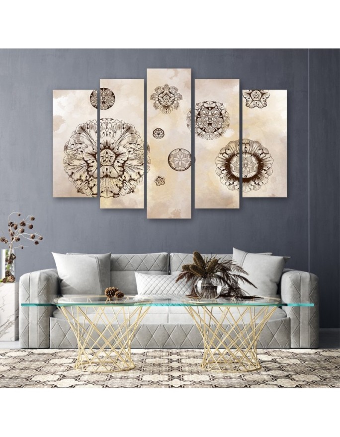 Modern painting for living room - Floral geometric shapes | FEEBY