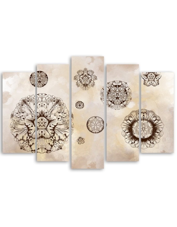 Modern painting for living room - Floral geometric shapes | FEEBY