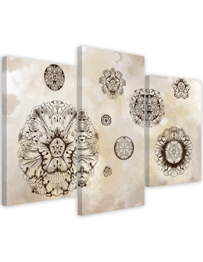 Modern painting for bedroom - Floral geometric shapes | FEEBY