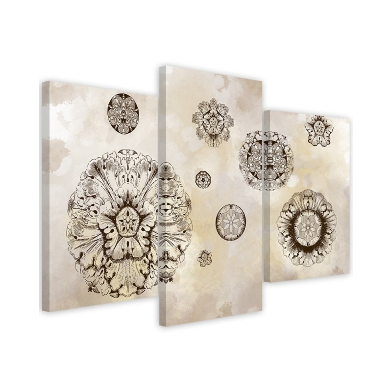 Modern painting for bedroom - Floral geometric shapes | FEEBY