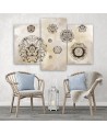 Modern painting for bedroom - Floral geometric shapes | FEEBY