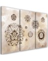 Canvas painting for bedroom 3 piece - Floral geometric shapes | FEEBY