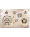 Canvas painting for bedroom 3 piece - Floral geometric shapes | FEEBY