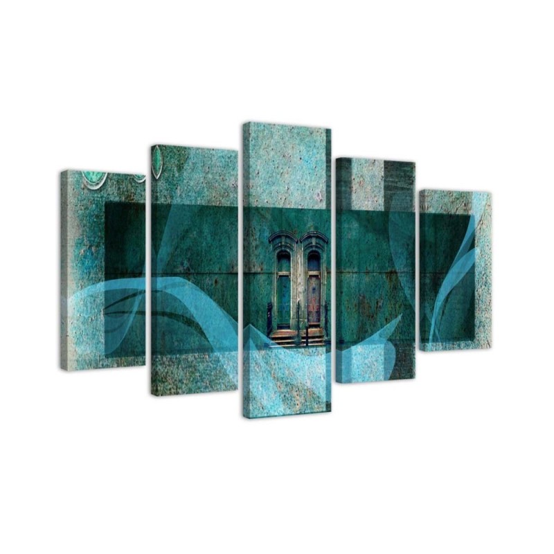 Wall painting for a modern living room - Mysterious window | FEEBY