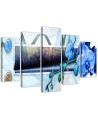 Wall art painting for room 5 Piece  - Composition with orchid | FEEBY