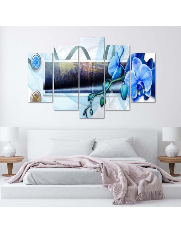 Wall art painting for room 5 Piece  - Composition with orchid | FEEBY