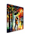 Bedroom canvas painting - Couple under an umbrella abstract | FEEBY