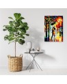 Bedroom canvas painting - Couple under an umbrella abstract | FEEBY