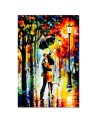 Bedroom canvas painting - Couple under an umbrella abstract | FEEBY