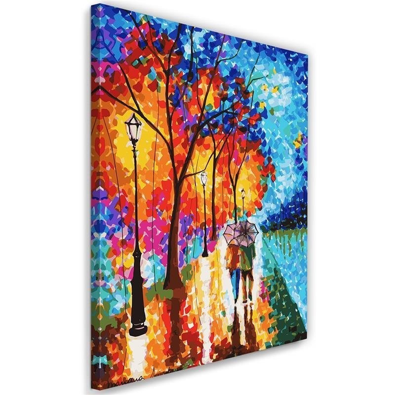 Living room wall art painting - Autumn trees in the park | FEEBY