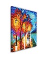 Living room wall art painting - Autumn trees in the park | FEEBY