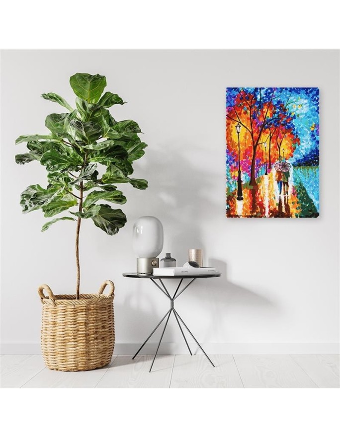 Living room wall art painting - Autumn trees in the park | FEEBY