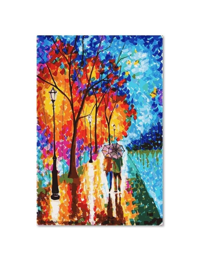 Living room wall art painting - Autumn trees in the park | FEEBY