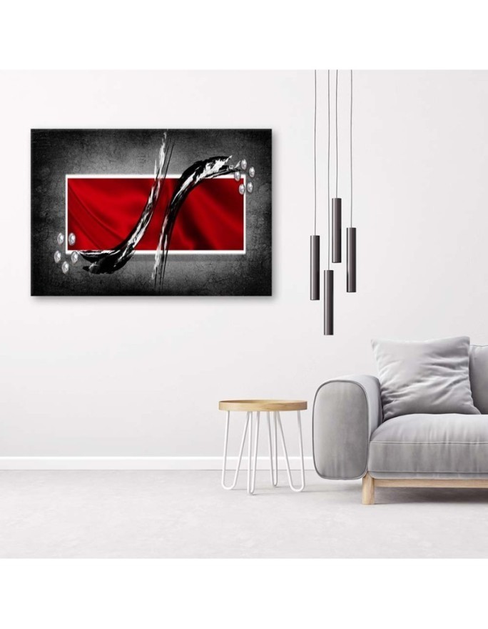 Modern wall art painting - Red and grey abstraction | FEEBY