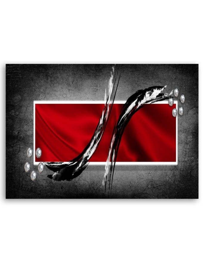 Modern wall art painting - Red and grey abstraction | FEEBY