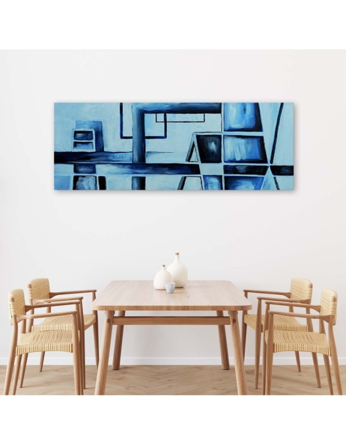 Blue abstract - canvas print for modern living room | FEEBY