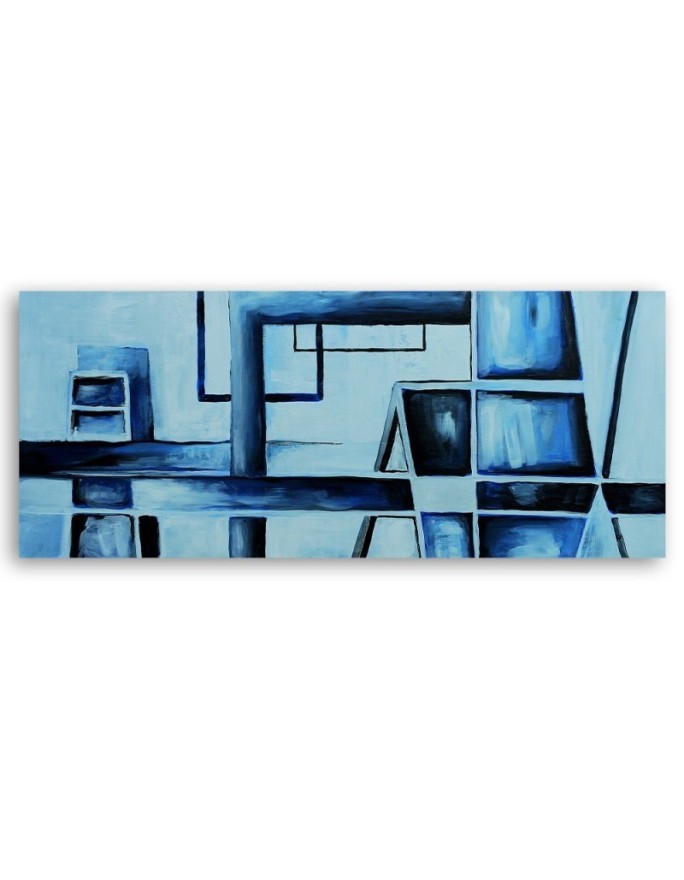 Blue abstract - canvas print for modern living room | FEEBY
