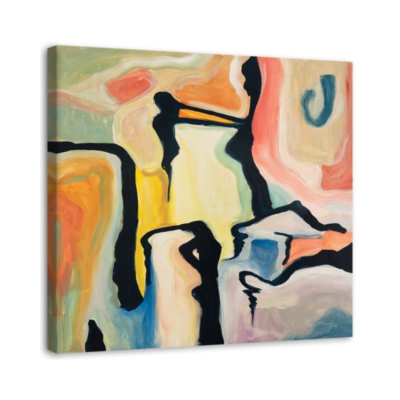 Large Canvas painting for living room wall - Pastel abstraction | FEEBY
