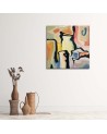 Large Canvas painting for living room wall - Pastel abstraction | FEEBY