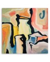 Large Canvas painting for living room wall - Pastel abstraction | FEEBY