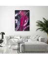 Canvas painting for bedroom - Abstract silver circles | FEEBY