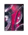 Canvas painting for bedroom - Abstract silver circles | FEEBY