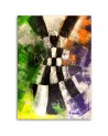 Canvas painting for wall - Colourful abstract chessboard | FEEBY