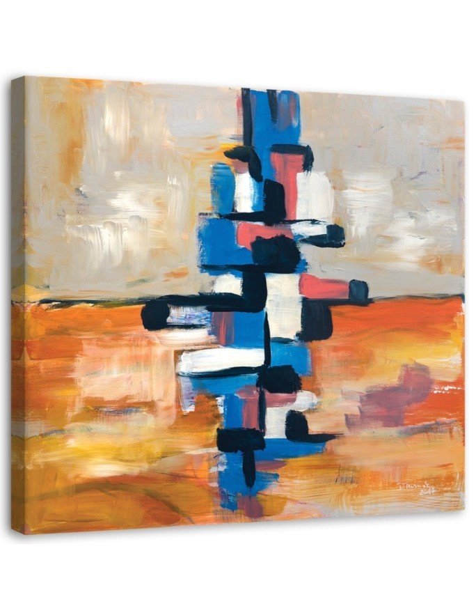 Canvas prints - Colourful abstract pyramid - for the wall to the living room | FEEBY