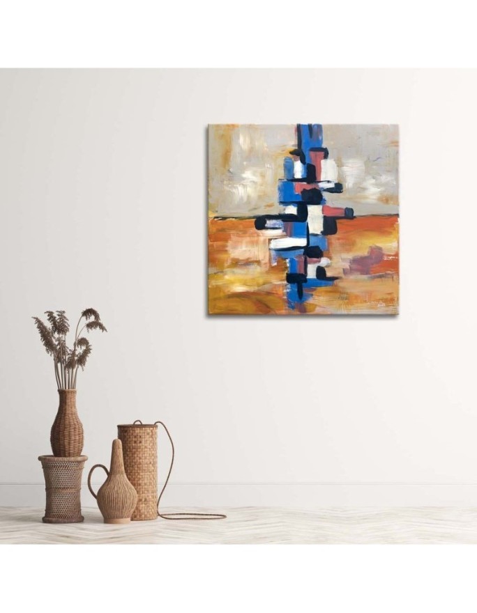 Canvas prints - Colourful abstract pyramid - for the wall to the living room | FEEBY
