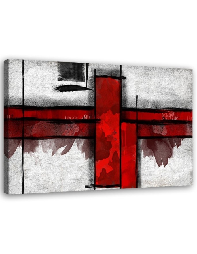 Wall art decoration for room - Abstraction red rectangles | FEEBY