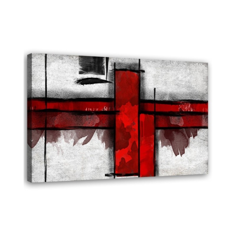 Wall art decoration for room - Abstraction red rectangles | FEEBY
