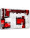 Red geometric abstraction - Wall art Canvas prints for living room | FEEBY