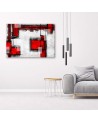 Red geometric abstraction - Wall art Canvas prints for living room | FEEBY
