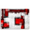 Red geometric abstraction - Wall art Canvas prints for living room | FEEBY