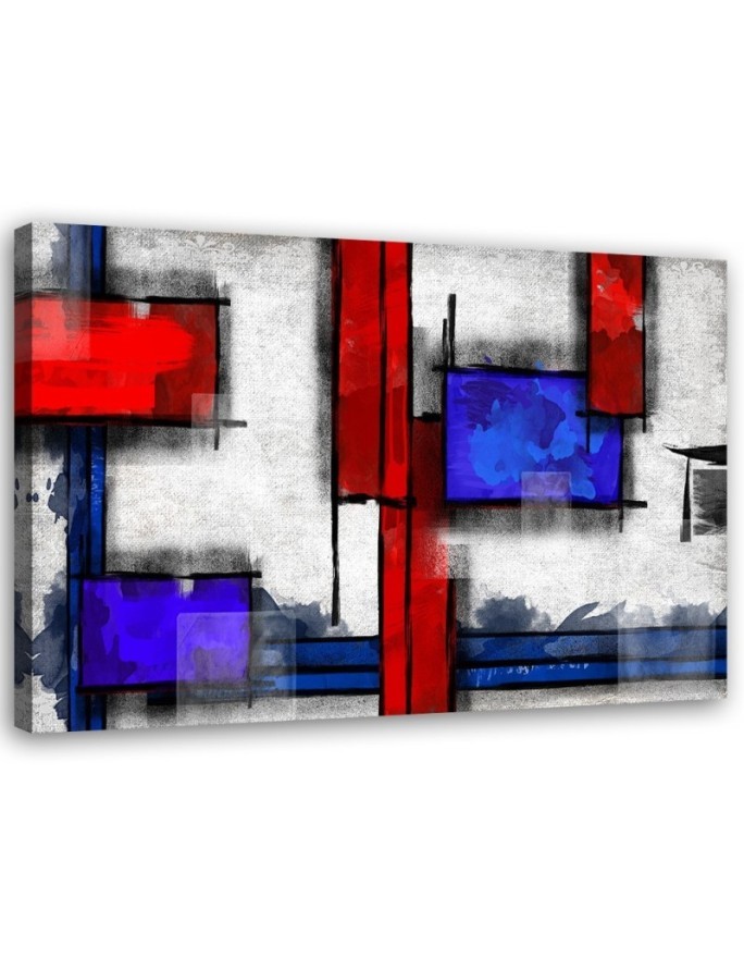 Geometric abstraction - Canvas painting for living room wall | FEEBY