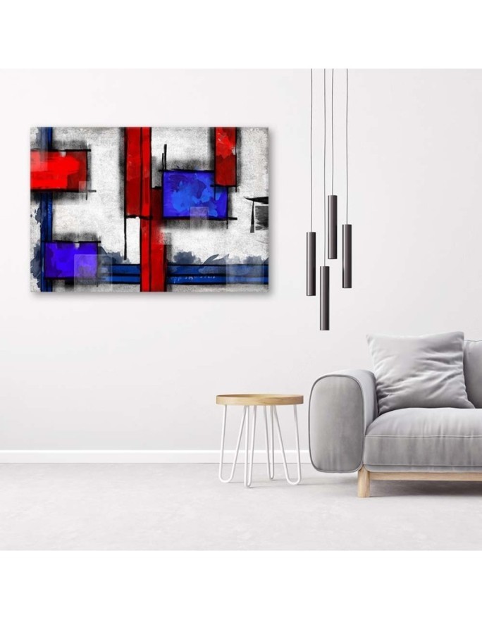 Geometric abstraction - Canvas painting for living room wall | FEEBY
