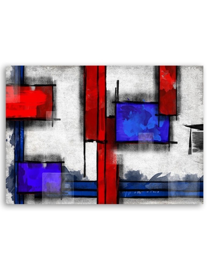 Geometric abstraction - Canvas painting for living room wall | FEEBY