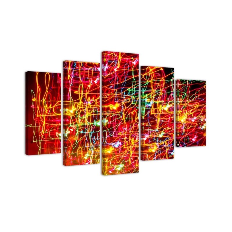 Decorative Canvas painting modern - Coloured lights abstract | FEEBY