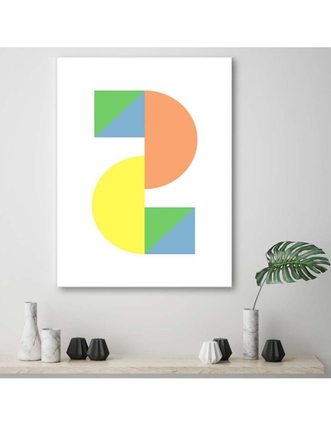 Wall art painting for children's room - Colourful geometric figures | FEEBY