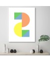 Wall art painting for children's room - Colourful geometric figures | FEEBY