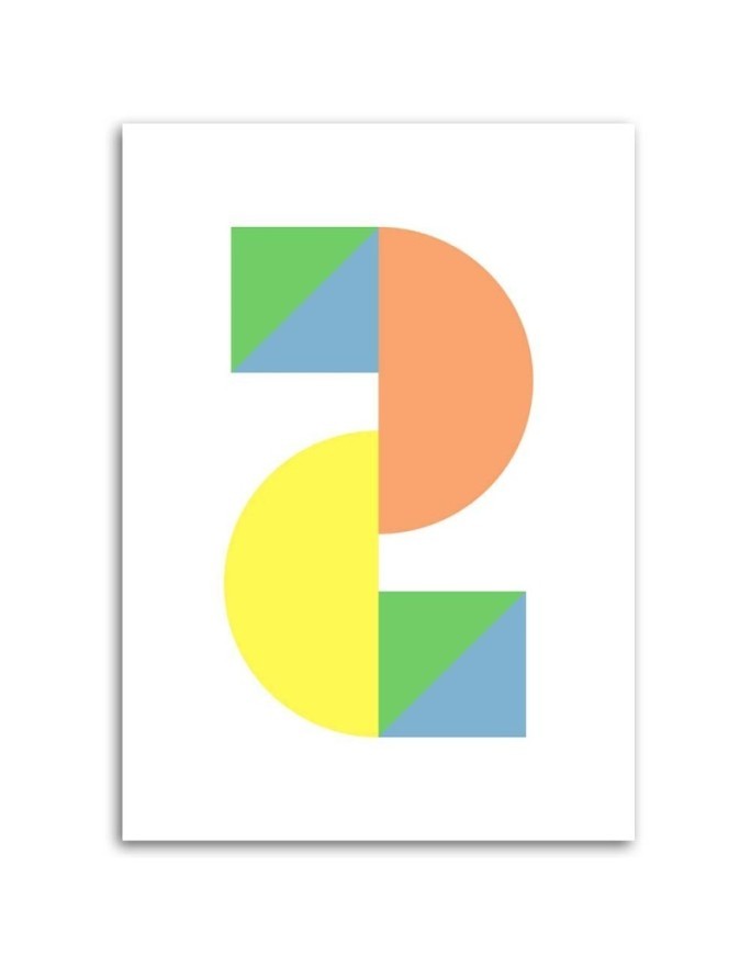 Wall art painting for children's room - Colourful geometric figures | FEEBY