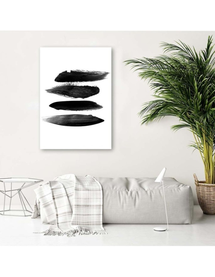 Canvas prints art deco - Abstraction black stripes - for living room, office | FEEBY