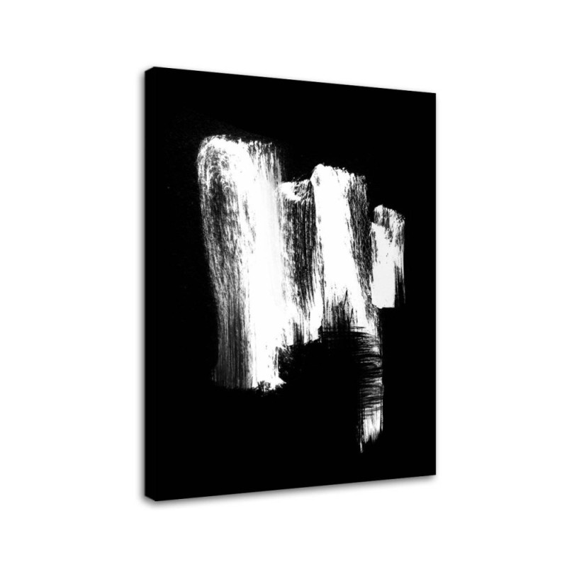Canvas painting for living room - black and white abstraction | FEEBY
