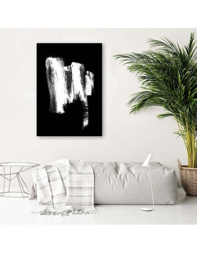 Canvas painting for living room - black and white abstraction | FEEBY