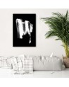 Canvas painting for living room - black and white abstraction | FEEBY