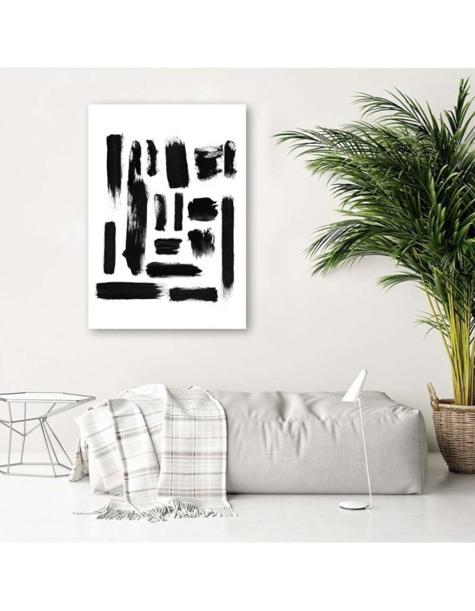 Loft Canvas painting - Black and white abstraction Labyrinth | FEEBY