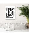 Loft Canvas painting - Black and white abstraction Labyrinth | FEEBY